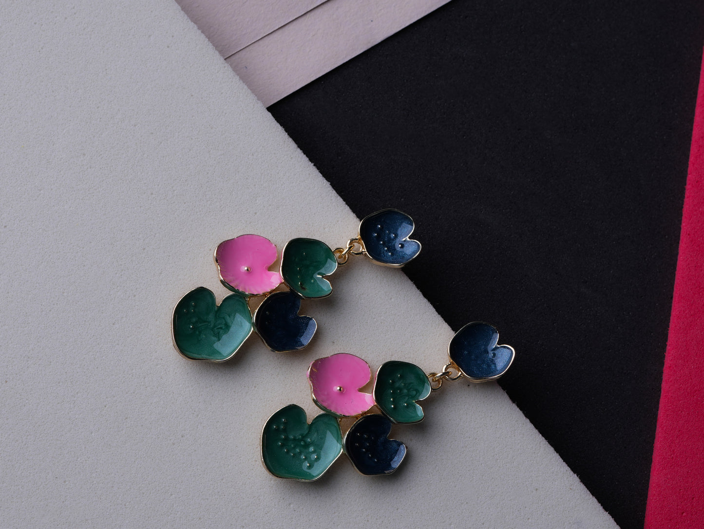 Floral Multicolor Drop Earrings