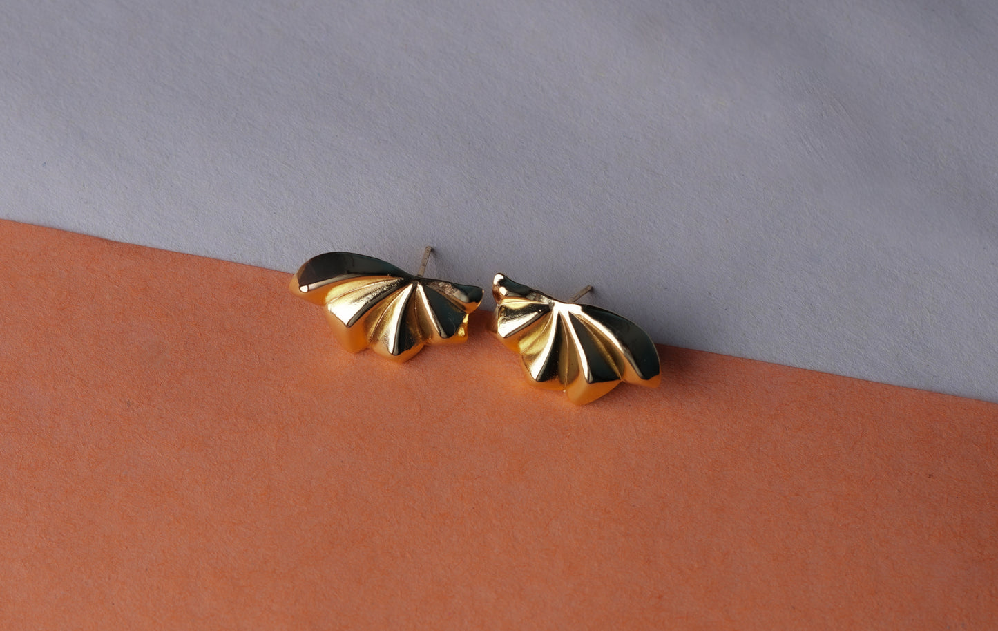 Elegant Gold-Toned Leaf Earrings
