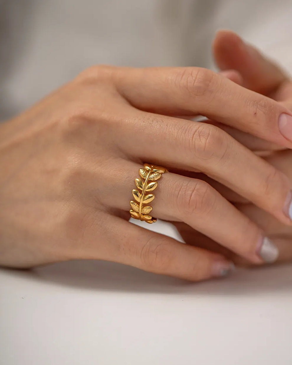 Ivy Leaf Wrapped Open Ring