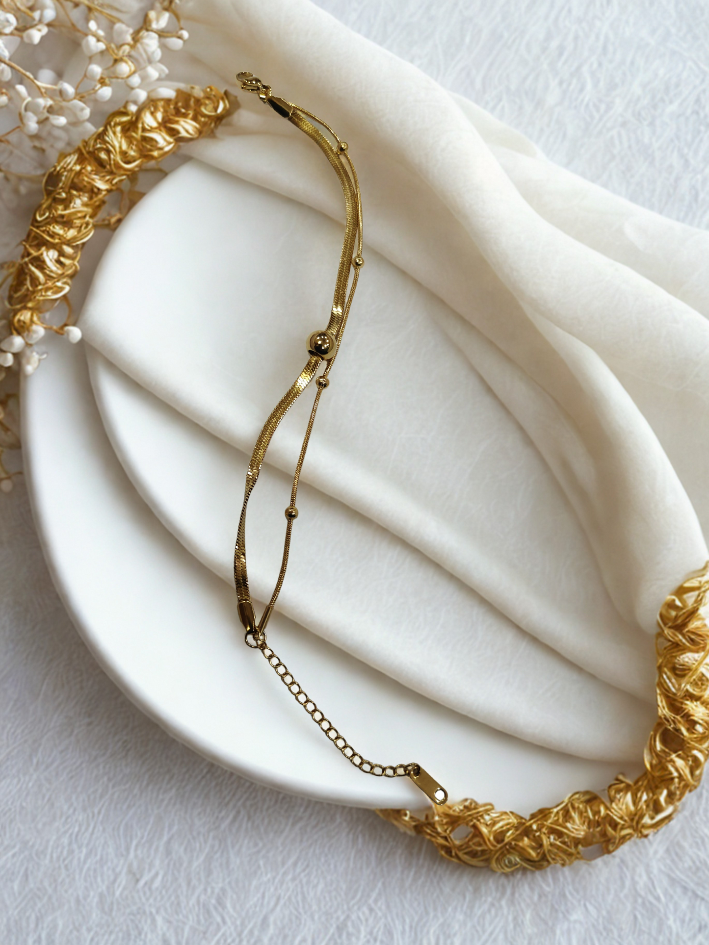 Elegant Dual-Strand Gold Bracelet