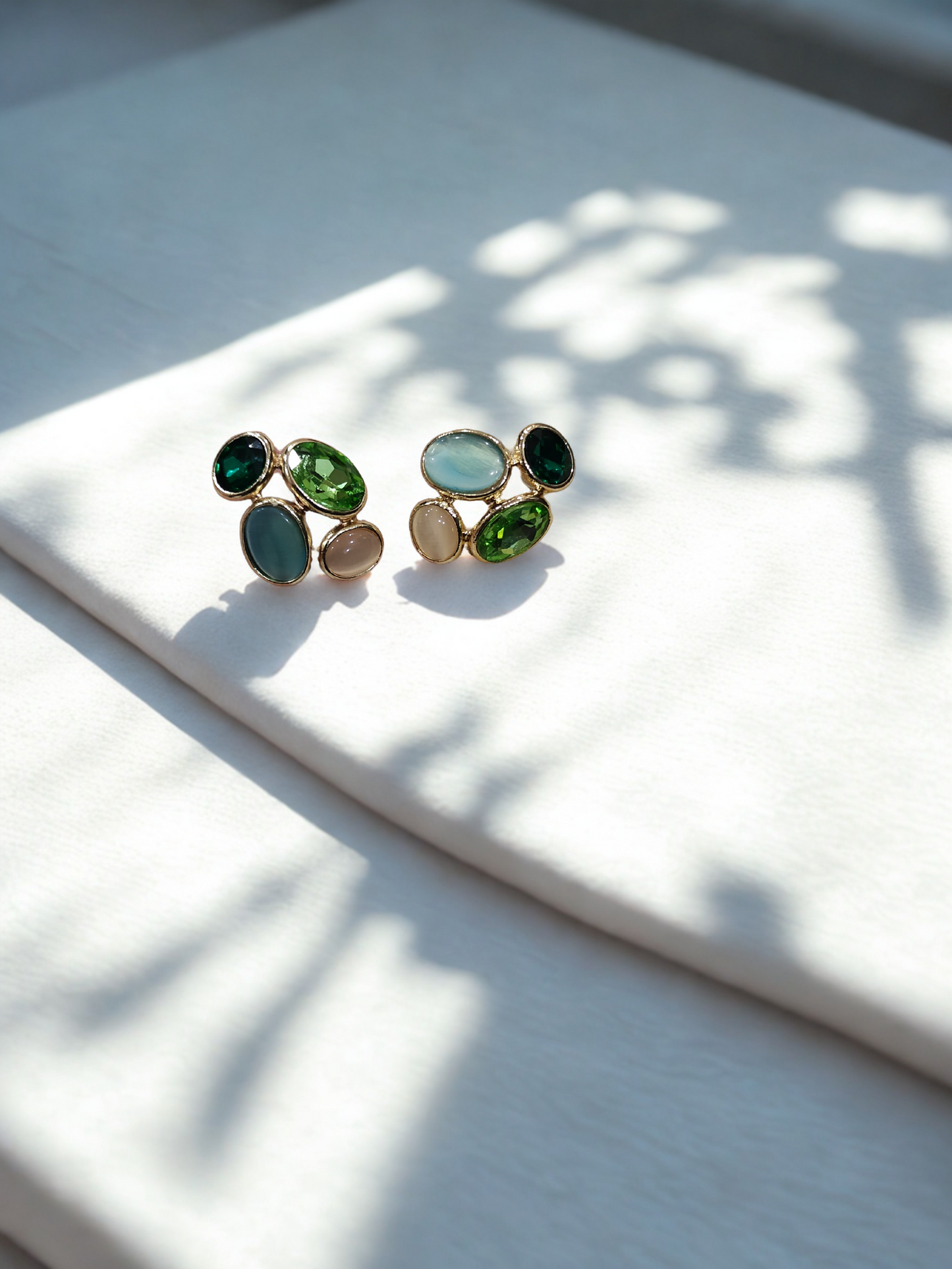 Multicolor Gemstone Cluster Earrings