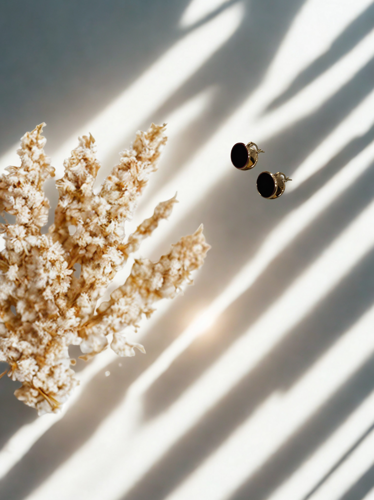 Classic Black Enamel Stud Earrings