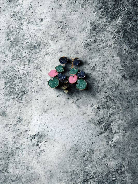 Floral Multicolor Drop Earrings
