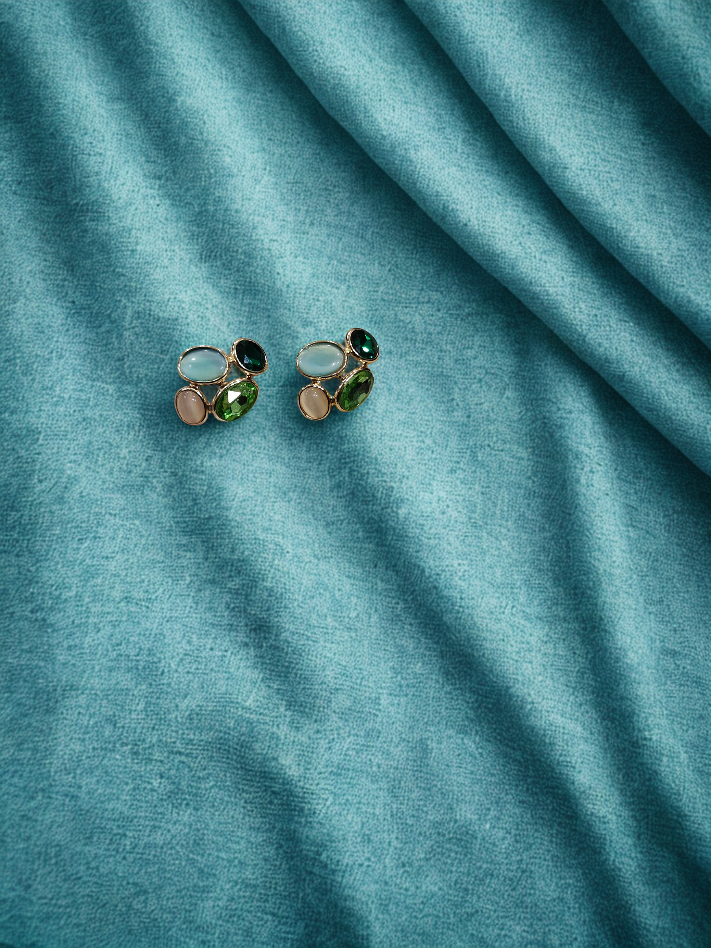 Multicolor Gemstone Cluster Earrings