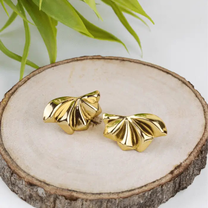 Elegant Gold-Toned Leaf Earrings