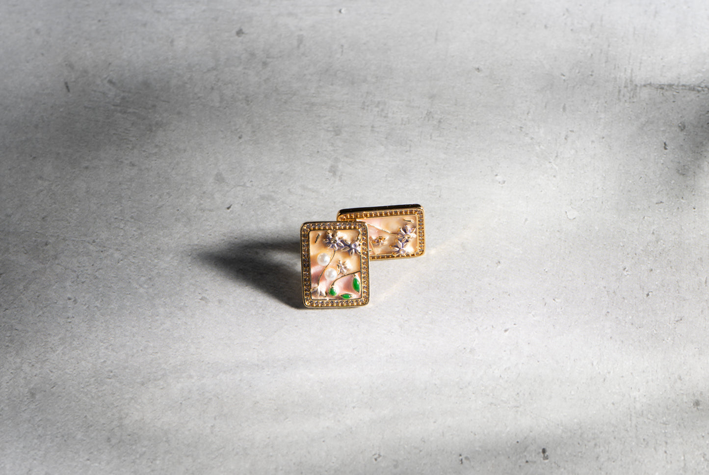 Rectangle Vintage Pearl Earrings