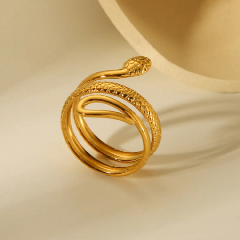 Golden Serpent Wrap Ring