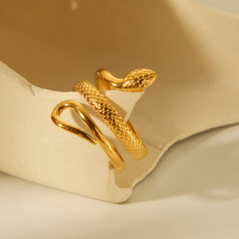Golden Serpent Wrap Ring