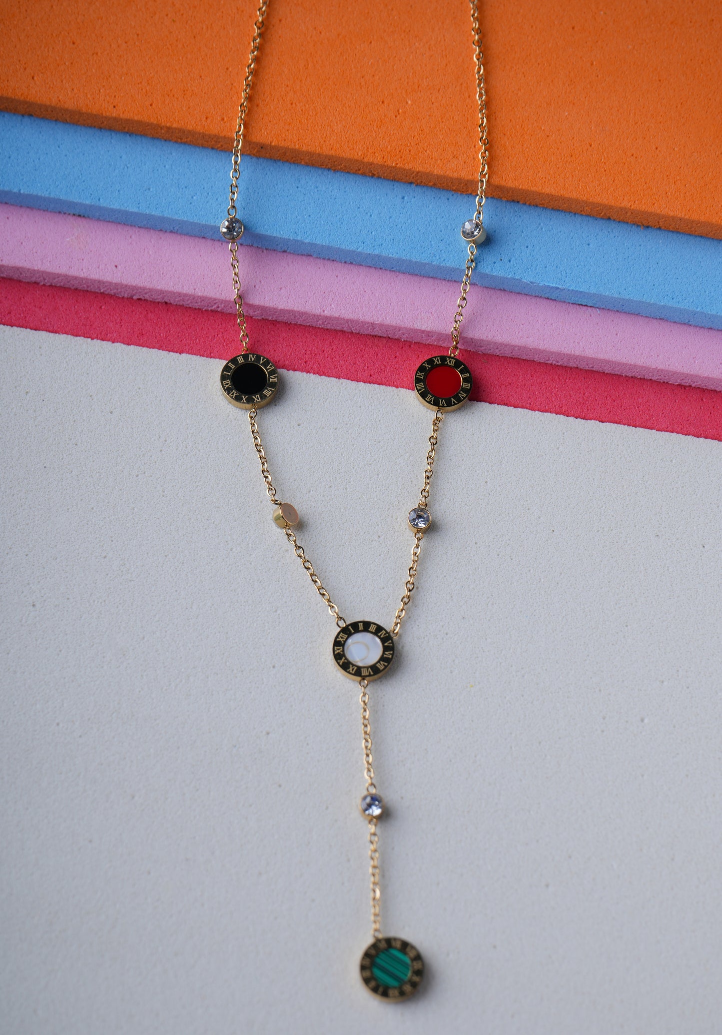Multi-Stone Drop Necklace