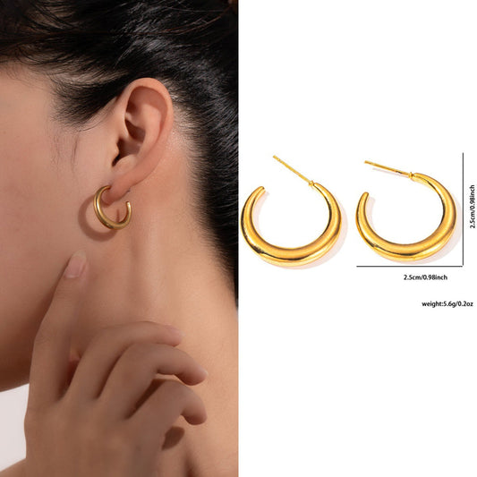 Bold Crescent Hoop Earrings