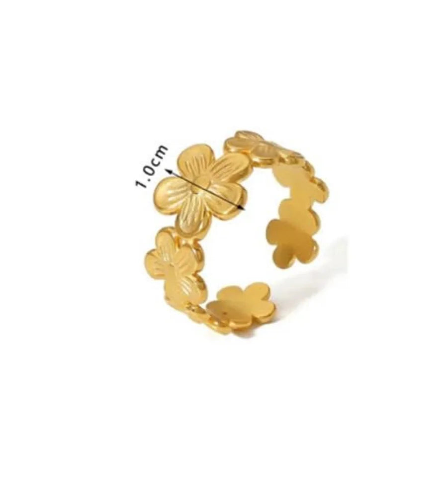 Floral Clover Adjustable Ring