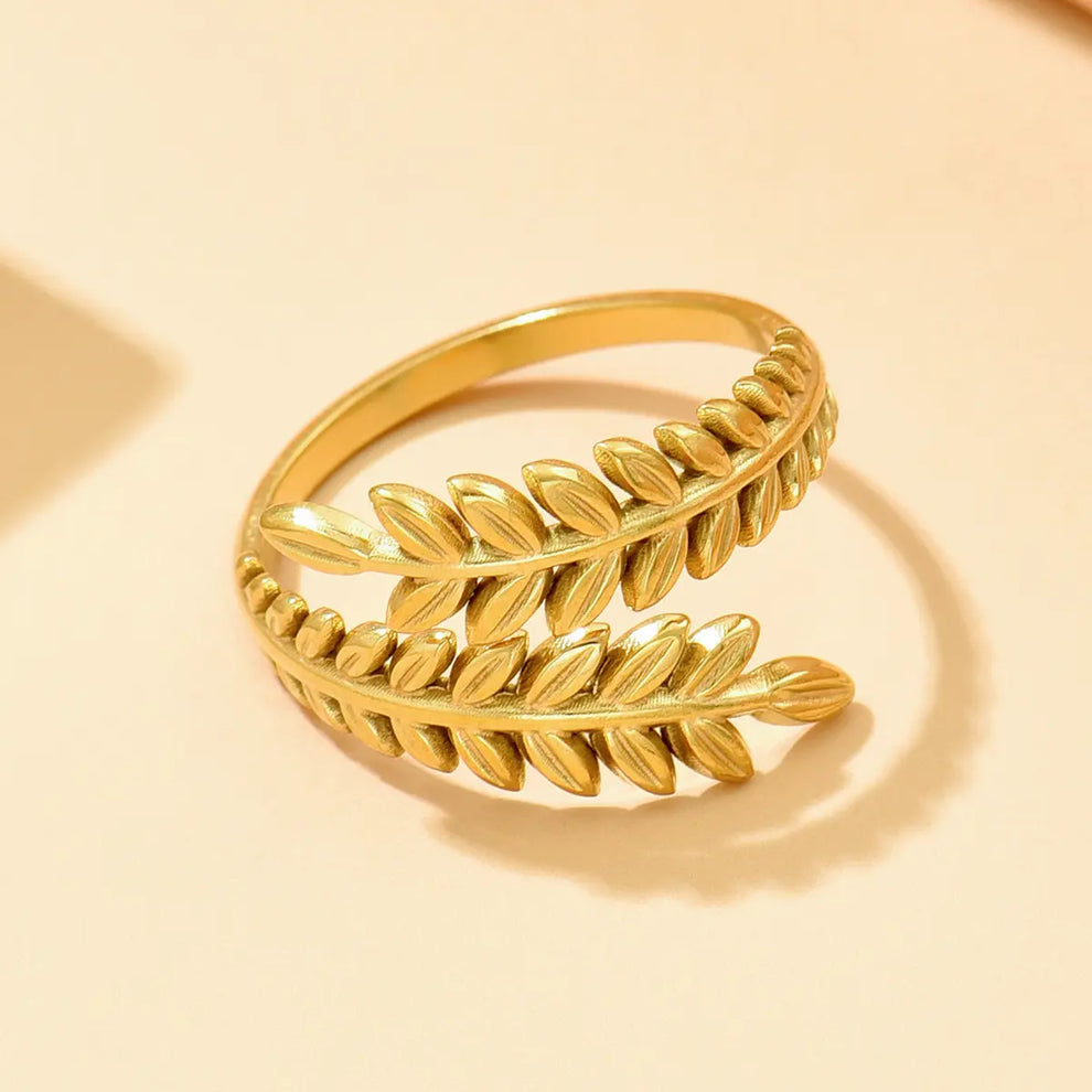 Gold Floral Adjustable Ring