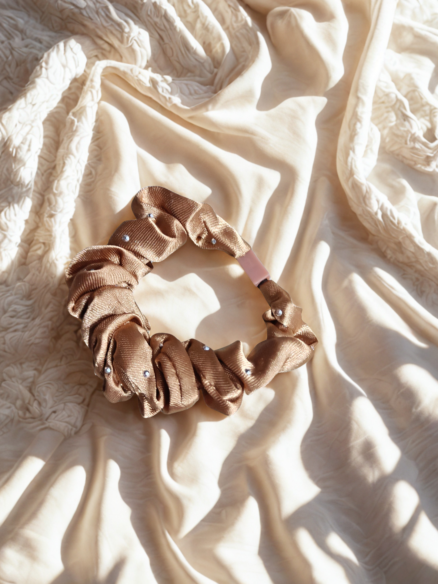 Elegant Satin Pearl Scrunchies