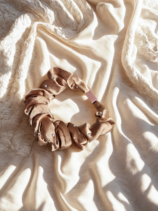 Elegant Satin Pearl Scrunchies