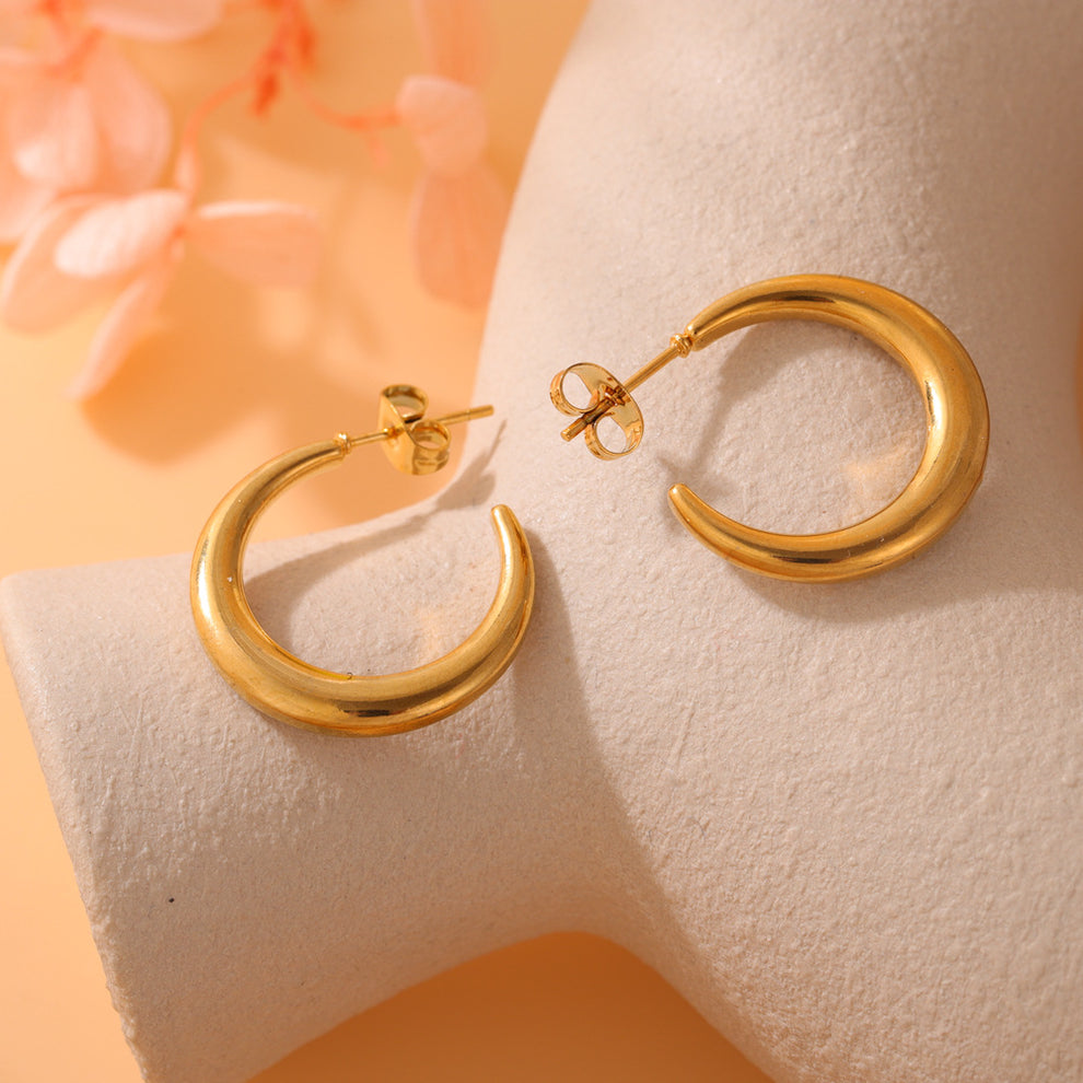Bold Crescent Hoop Earrings
