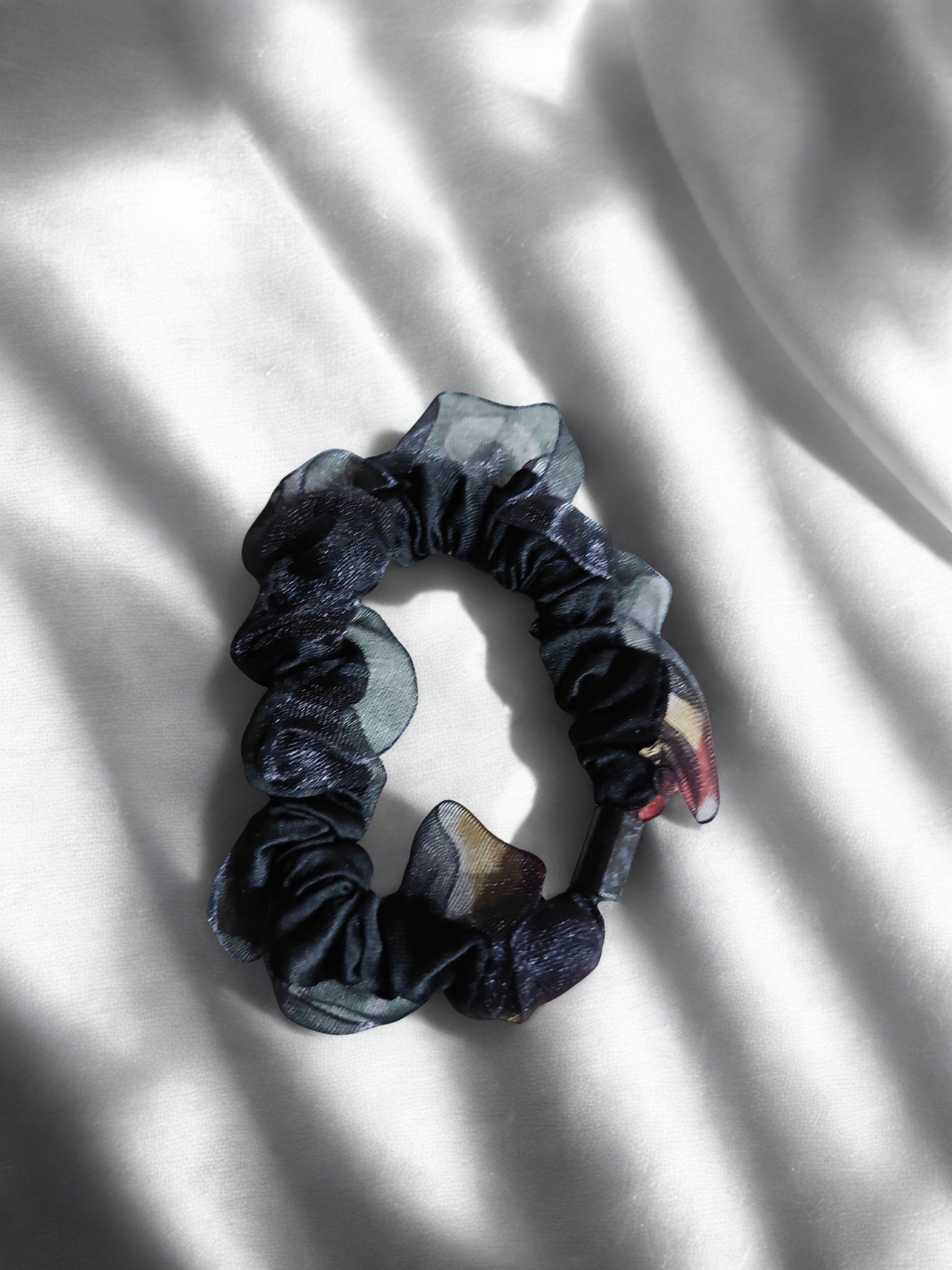 Elegant Satin & Sheer Scrunchie Set