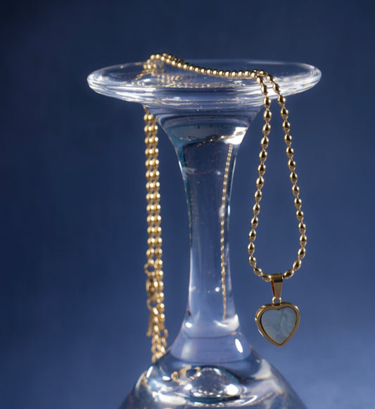 Gold Beaded Chain Necklace