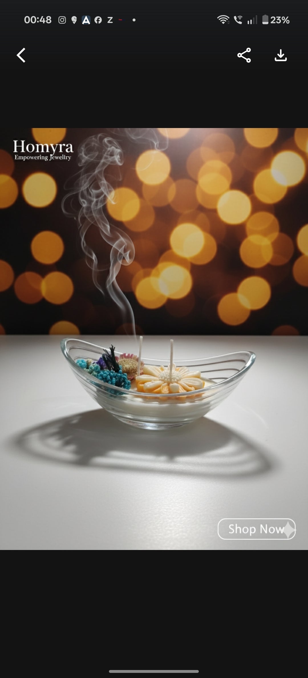 Glass Urli Floral Candle