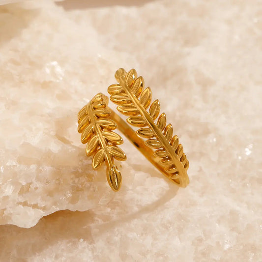 Gold Floral Adjustable Ring