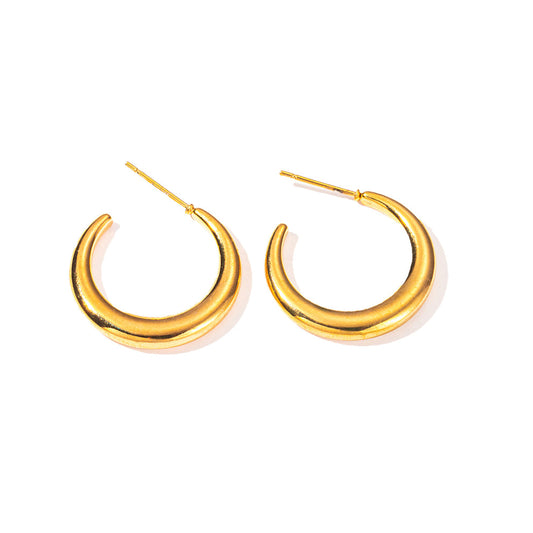 Bold Crescent Hoop Earrings