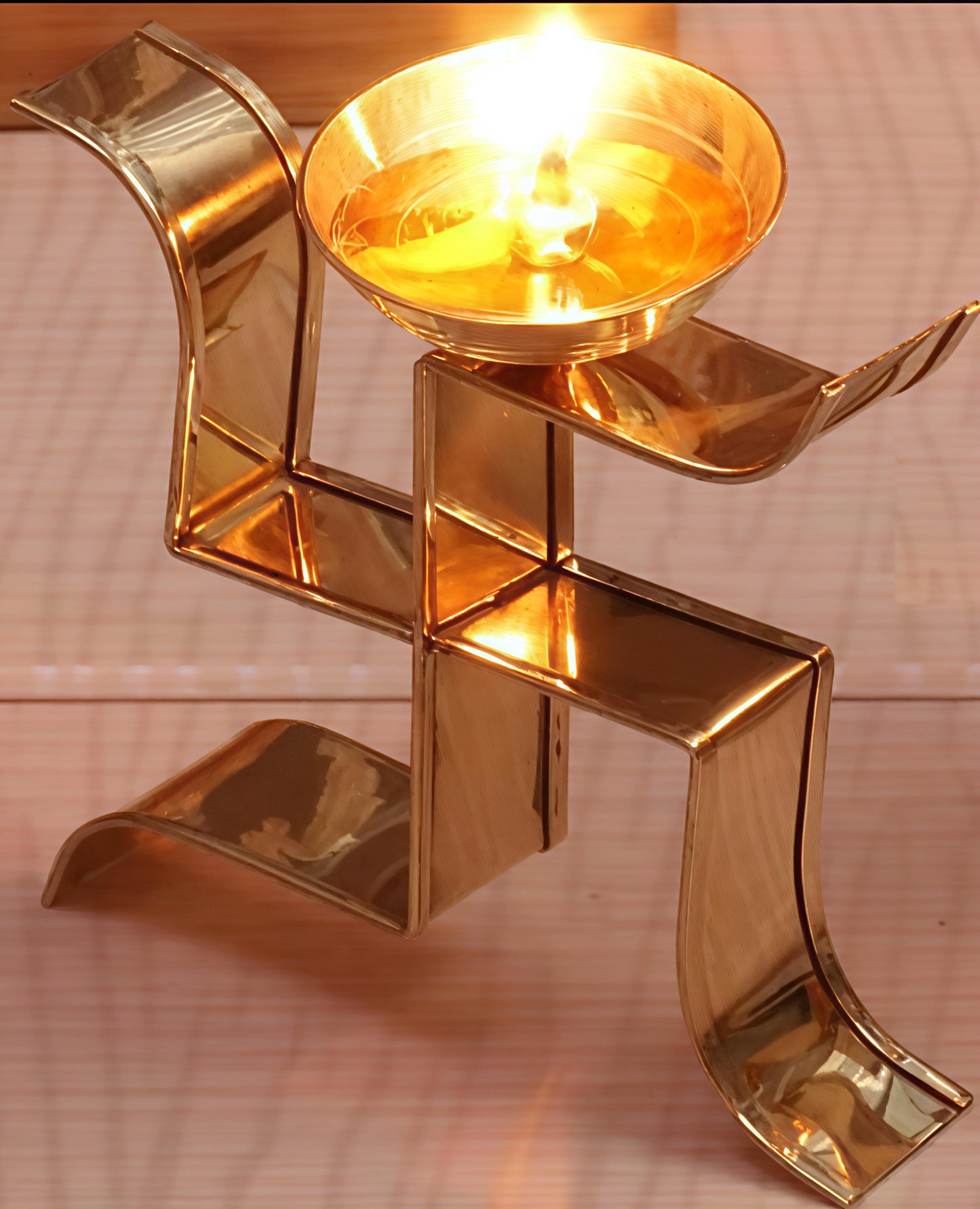 Brass Swastik diya for pooja