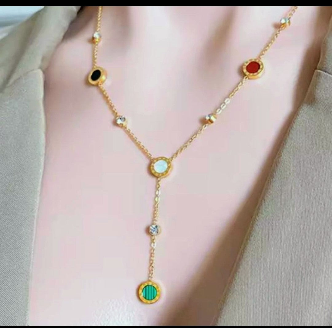 Multi-Stone Drop Necklace