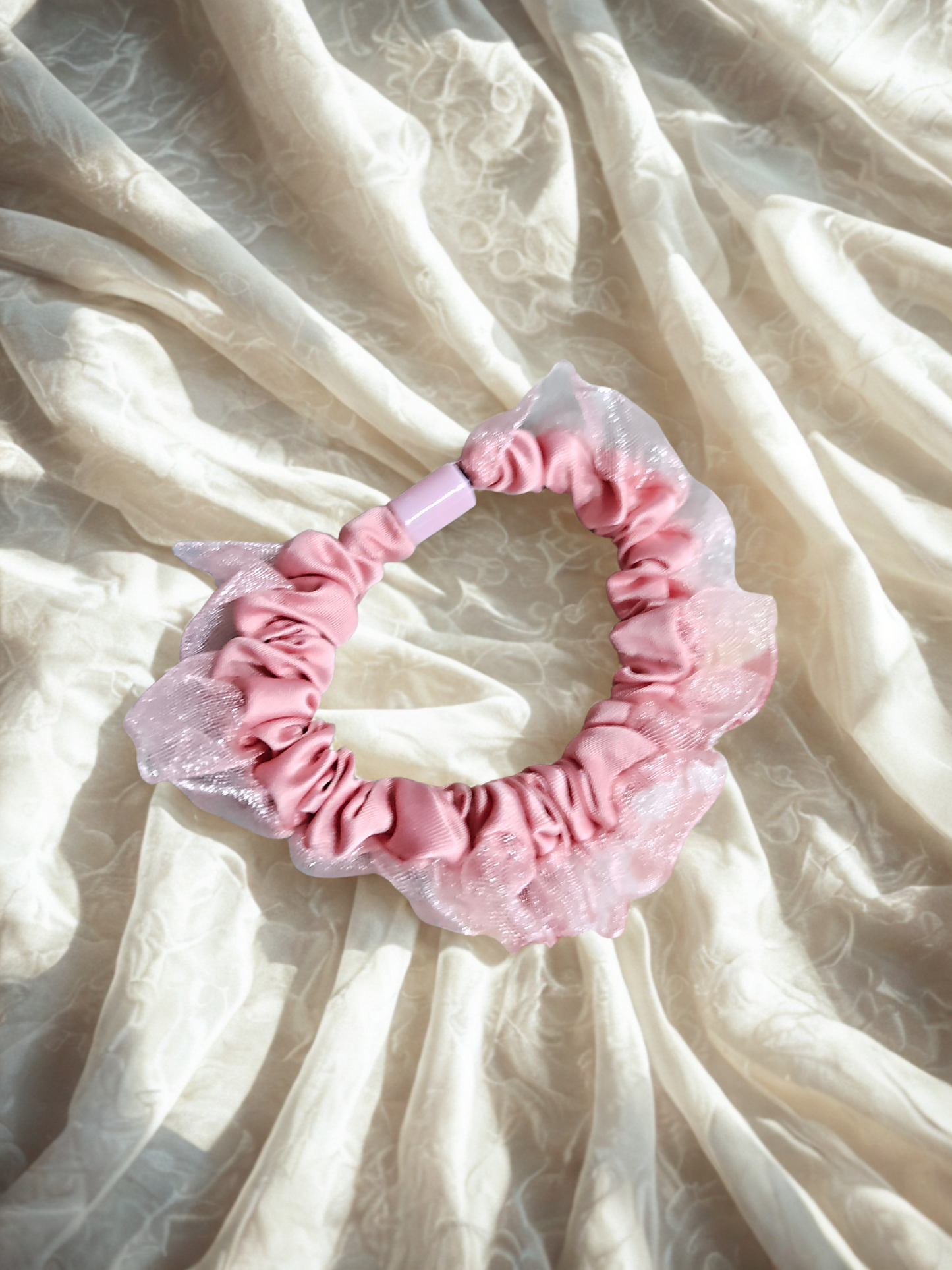 Elegant Satin & Sheer Scrunchie Set