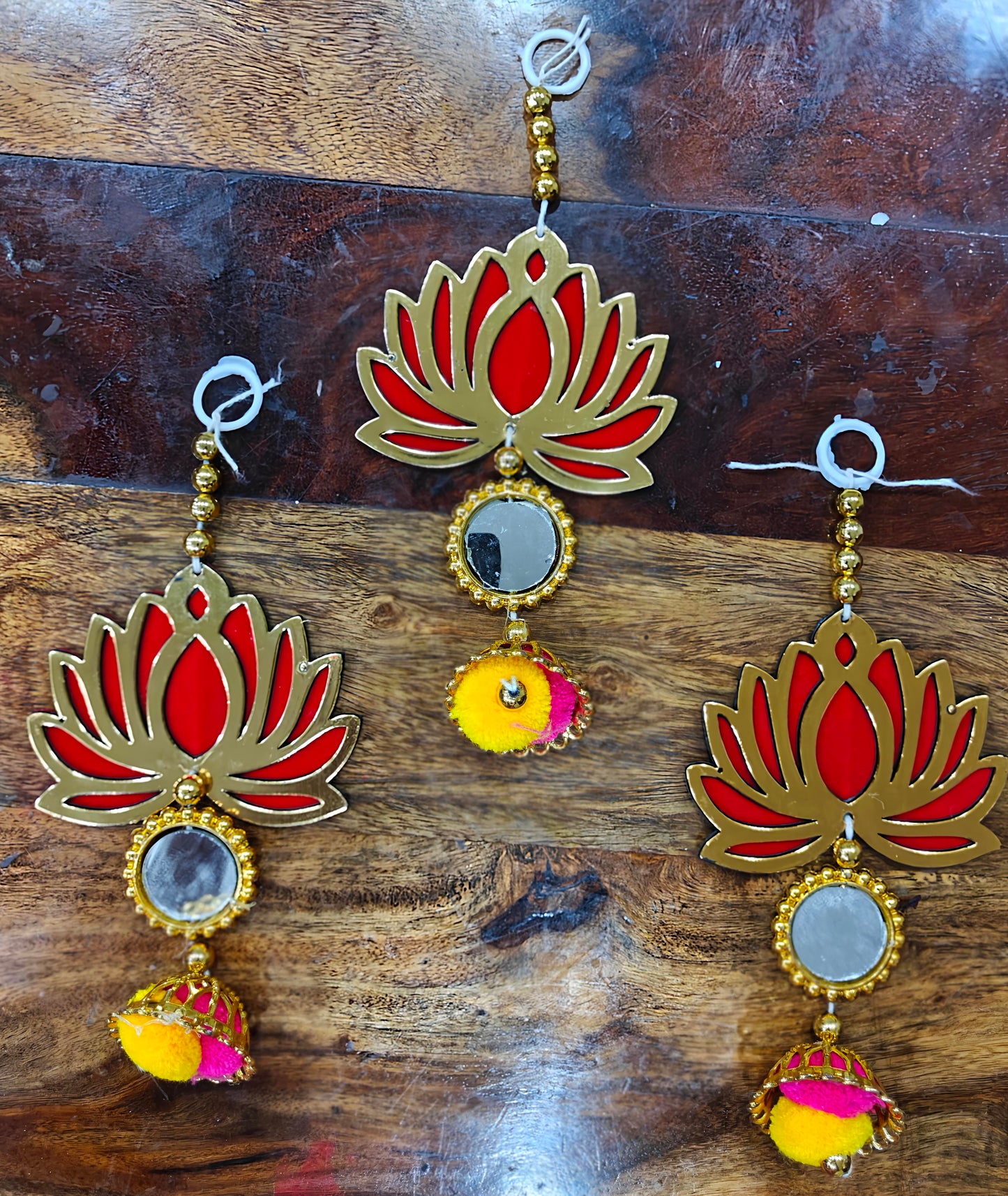 Homyra Decors Lotus Door Hangings Toran for Decoration for Temple Decor - Set of 3