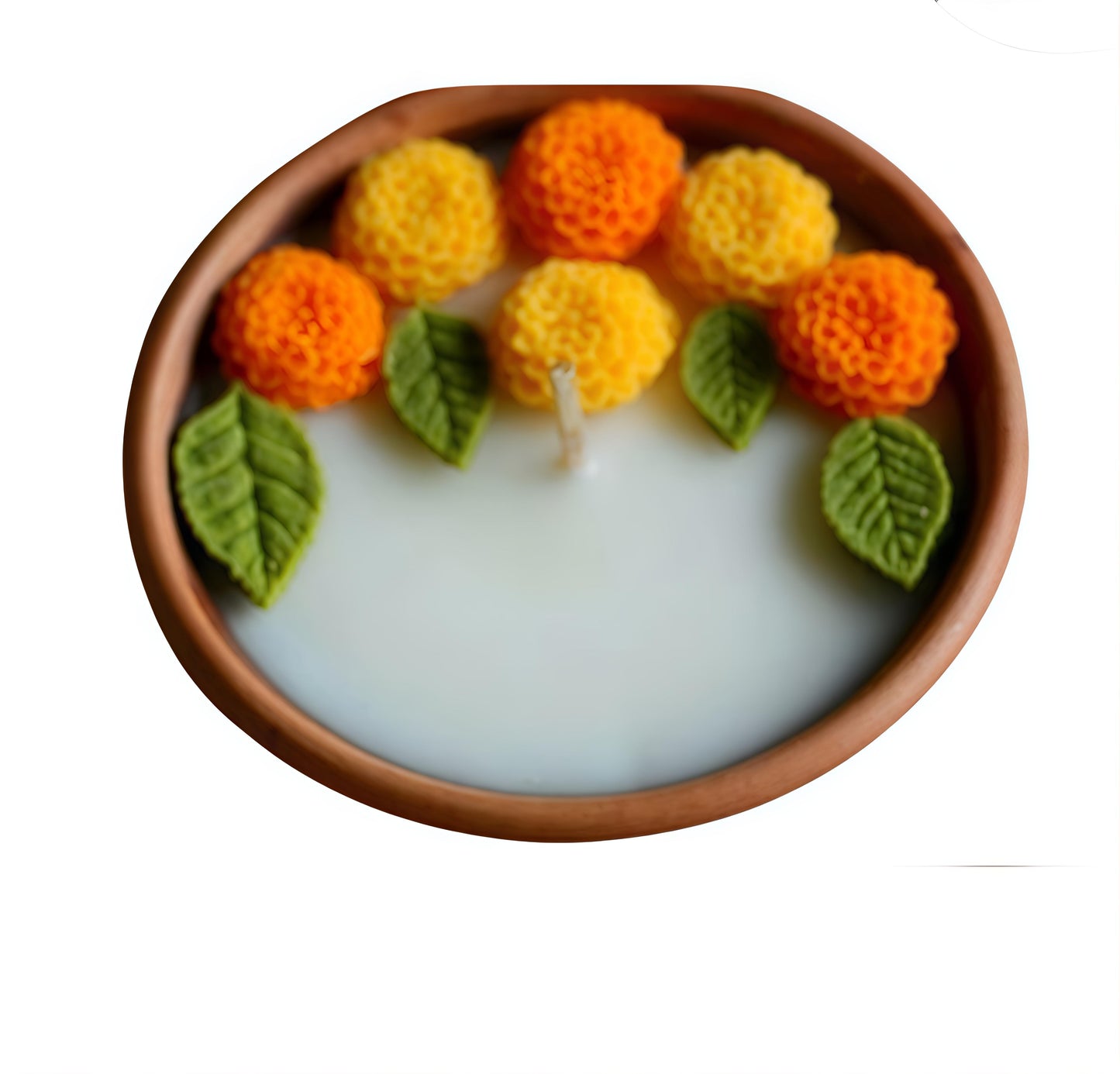 Terracotta Candle with Flowers – Rustic Elegance Meets Natural Fragrance 🌸